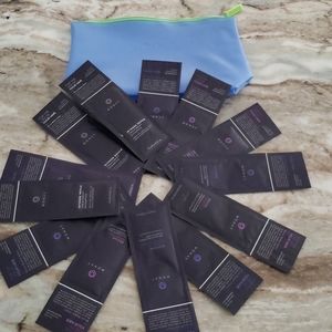 Monat samples 13 of them with blue zip tote